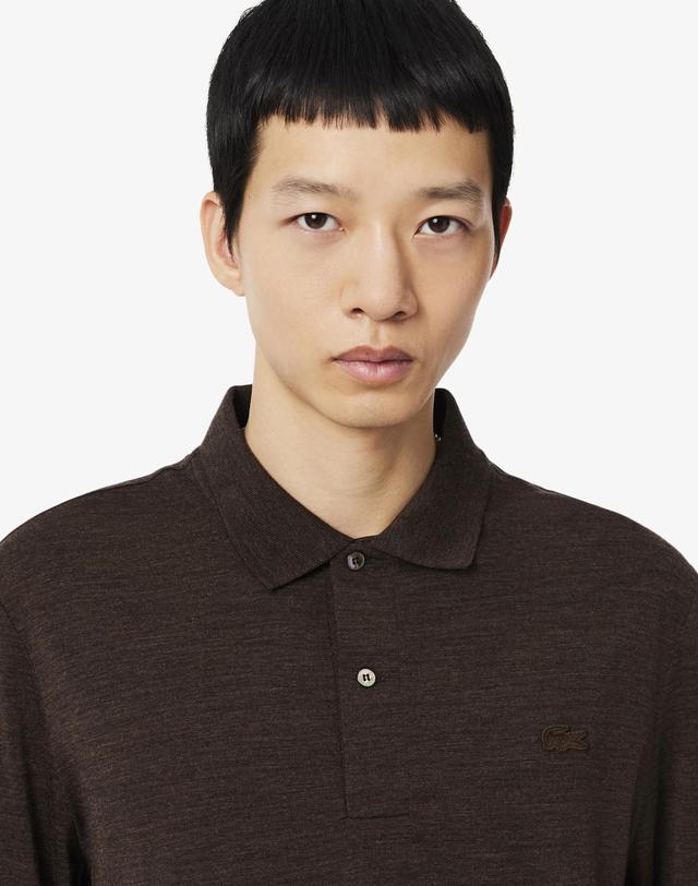 라코스테 [라코스테 공식] 남성 울저지 긴팔 폴로 셔츠 DH4124-56N RV2 착용컷