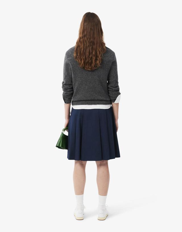 라코스테 [라코스테 공식] 여성 미디기장 코튼 플리츠 스커트 JF8319-56N 166 착용컷