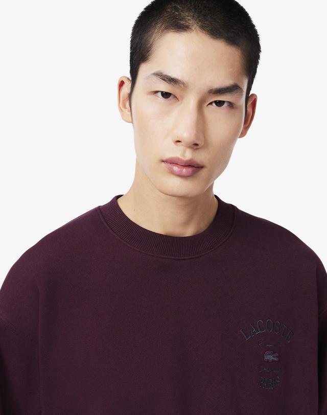 라코스테 [라코스테 공식] 남성 라코스테 워딩 크루넥 스웻 셔츠 SH9785-56N 3KE 착용컷
