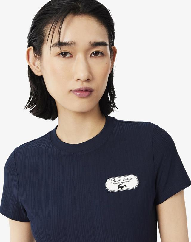 라코스테 [라코스테 공식] 여성 테니스 헤리티지 티셔츠 TF6801-56N 166 착용컷