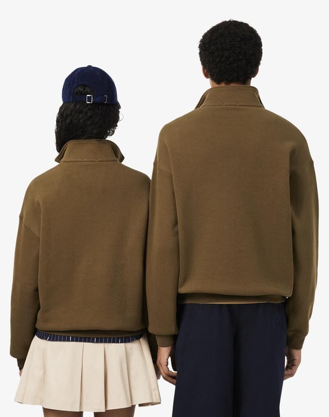 라코스테 [라코스테 공식] 남성 크록 시그니처 루즈핏 반집업 스웻셔츠 SH7759-56N DPD 착용컷