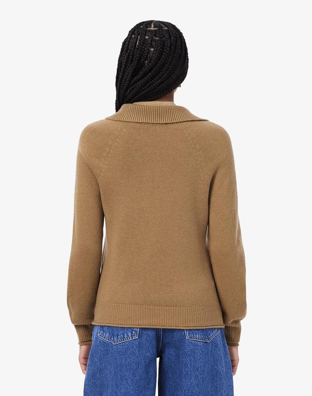 라코스테 [라코스테 공식] 여성 카디드울 하프버튼 스웨터 AF4010-56N VV7 착용컷