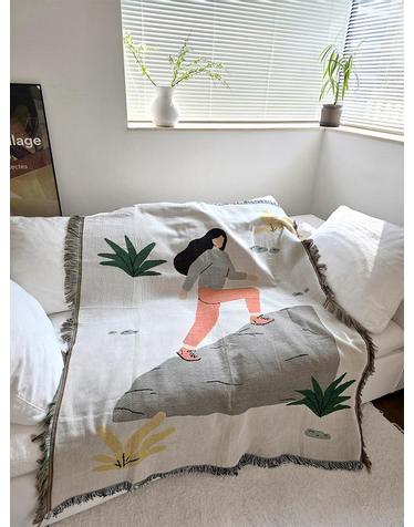 블랑쉬 워킹걸 아트 코튼 블랭킷