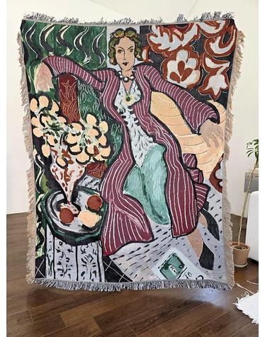 블랑쉬 앙리마티스 보랏빛 코트의 여인 아트 블랭킷