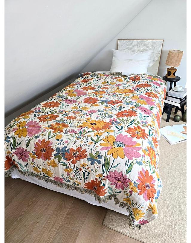 블랑쉬하우스 블랑쉬 블룸 퀸사이즈 150x200 리버서블 거즈이불 착용컷