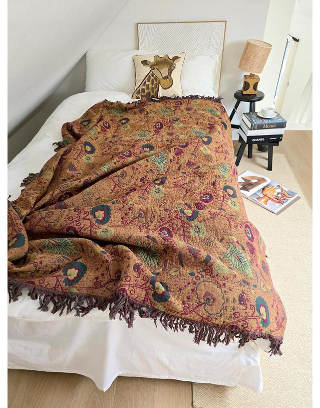 블랑쉬하우스 블랑쉬 빈티지 보태니컬 퀸사이즈 150x200 리버서블 거즈이불 착용컷