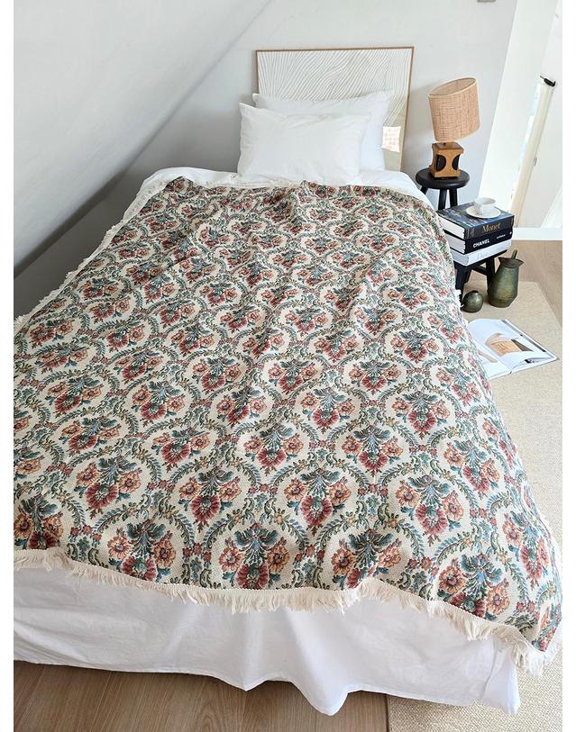 블랑쉬하우스 블랑쉬 클래식 페이즐 자가드 아트 블랭킷 소파커버 착용컷