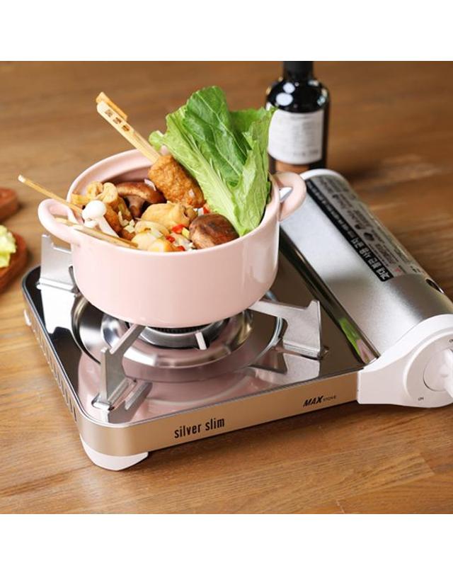 맥스 맥스 실버 슬림 가스렌지 MS-N7 부르스타 버너 케이스포함 착용컷