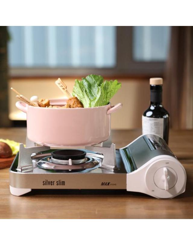 맥스 맥스 실버 슬림 가스렌지 MS-N7 부르스타 버너 케이스포함 착용컷