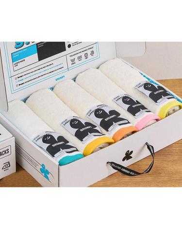 브룸피 프리미엄 뱀부얀+코마사 40수 타월 220g 선물세트(화이트 5개입)