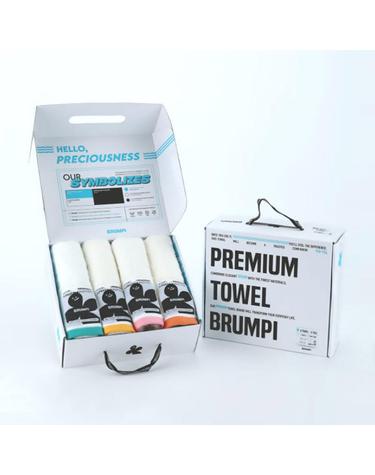 브룸피 프리미엄 뱀부얀+코마사 40수 타월 220g 선물세트(화이트 4개입)