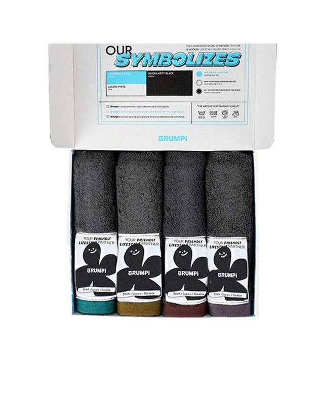 브룸피 브룸피 프리미엄 뱀부얀+코마사 40수 타월 220g 선물세트(D그레이 4개입) 착용컷