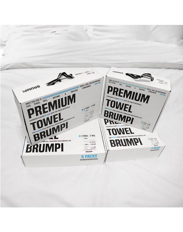 브룸피 브룸피 프리미엄 뱀부얀+코마사 40수 타월 220g 선물세트(D그레이 3개+핸드타월 2개) 착용컷
