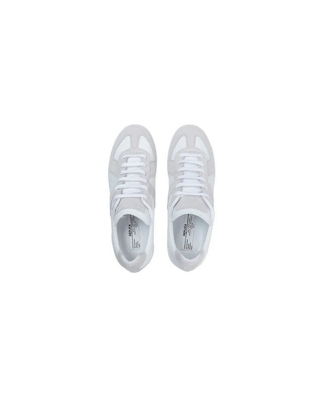 메종 마르지엘라 [명품] 메종마르지엘라 독일군 화이트 남성 스니커즈 S57WS0236 P1897 101 밝은 블루 착용컷