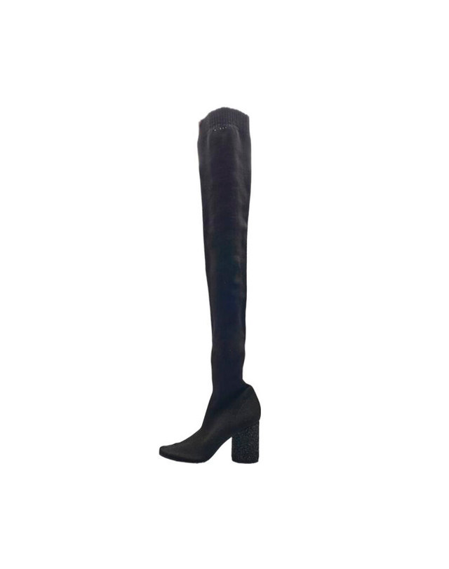메종 마르지엘라 [중고명품] [중고명품] 메종 마르지엘라 250mm 블랙 타비 니하이 롱 부츠 BLACK 착용컷