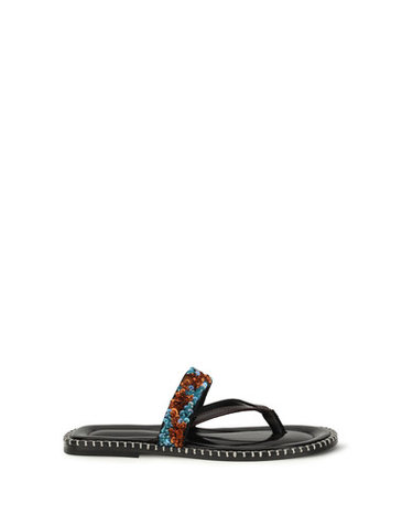 [해외직구] 해외 이태리배송 SS26 드리스 반 노튼 여성 스팽글이 장식된 슬립온 가죽 샌들 2610117730857_503