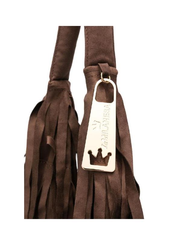 라밀라네사 [해외직구] 그란데비타 해외 LA MILANESA 여성 ARETHA LARGE SHOULDER BAG ARELMARRONE 착용컷