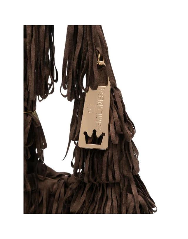 라밀라네사 [해외직구] 그란데비타 해외 LA MILANESA 여성 CAPUCINE MEDIUM HANDBAG CAPUCIMARRONE 착용컷