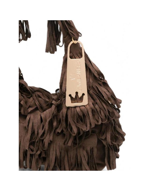 라밀라네사 [해외직구] 그란데비타 해외 LA MILANESA 여성 CAPUCINE SMALL HANDBAG CAPUCISMARRONE 착용컷