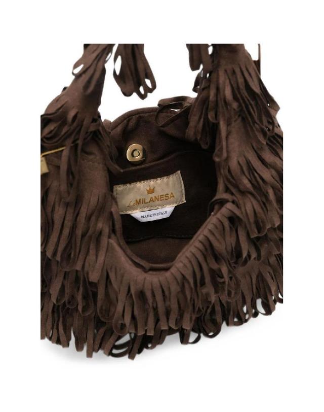 라밀라네사 [해외직구] 그란데비타 해외 LA MILANESA 여성 CAPUCINE SMALL HANDBAG CAPUCISMARRONE 착용컷