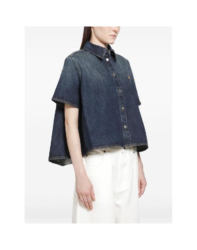 로에베 [해외직구] 그란데비타 해외 로에베 여성 DENIM TRAPEZE 셔츠 S359Y1DX275120 착용컷