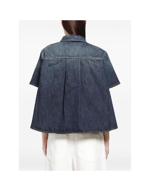 로에베 [해외직구] 그란데비타 해외 로에베 여성 DENIM TRAPEZE 셔츠 S359Y1DX275120 착용컷