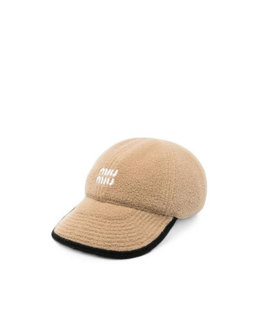 [해외직구] 그란데비타 해외 미우미우 여성 FLEECE WOOL BASEBALL CAP 5HC36915V3F0040