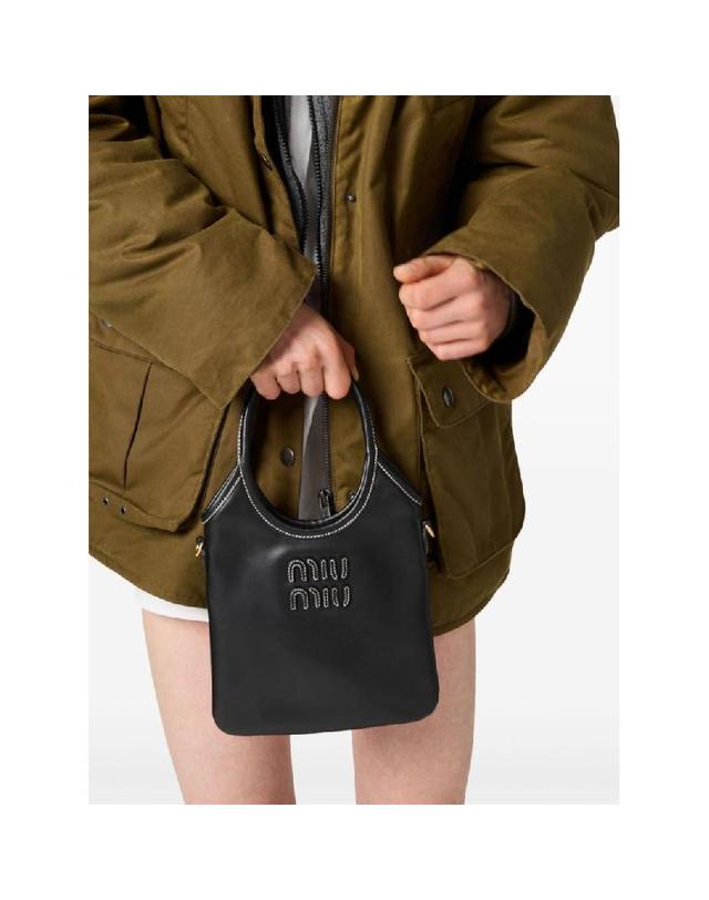 미우미우 [해외직구] 그란데비타 해외 미우미우 여성 IVY MINI LEATHER HANDBAG 5BA2812CRWF0002 착용컷