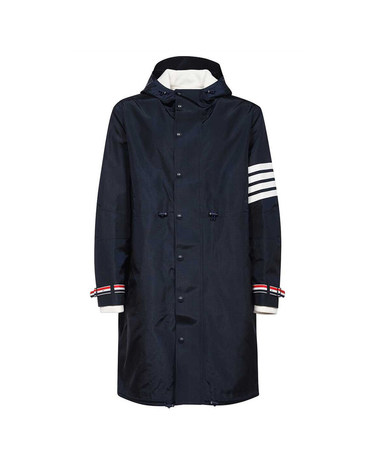 [명품] 톰브라운 24FW 사선 완장 후드 롱 자켓 네이비 MKJ089A Y1018 415