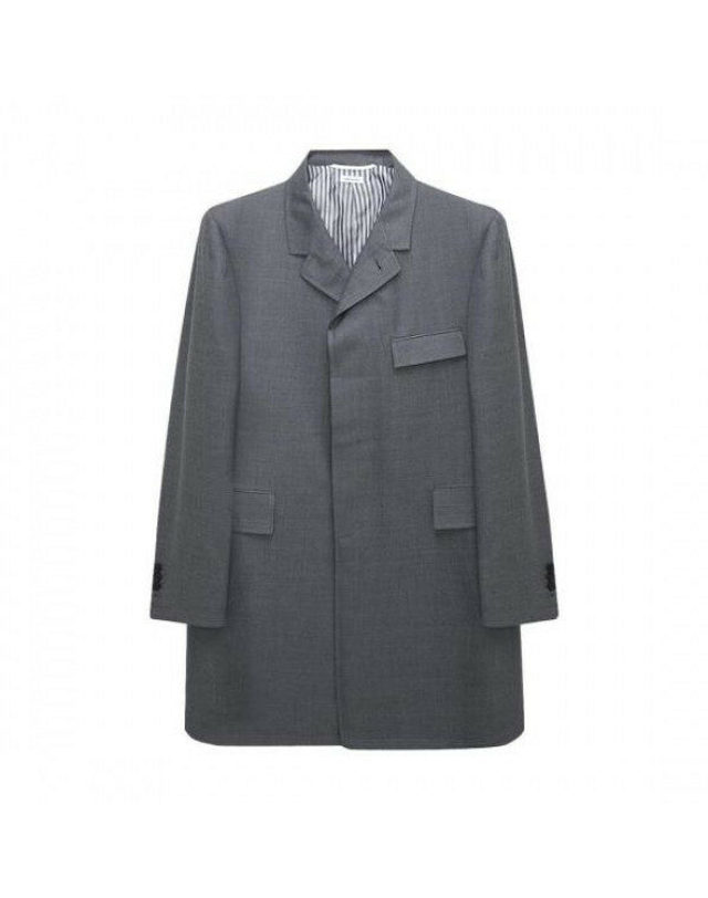 톰브라운 [명품] 톰브라운 수퍼 120수 트윌 클래식 체스터필드 코트 MOC005A 00626 035 네이비 착용컷