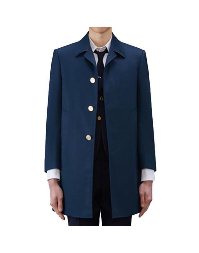 톰브라운 [명품] 24FW 톰브라운 발마칸 칼라 매킨토시 오버코트 MOC001A 00249 415 밝은 블루 착용컷