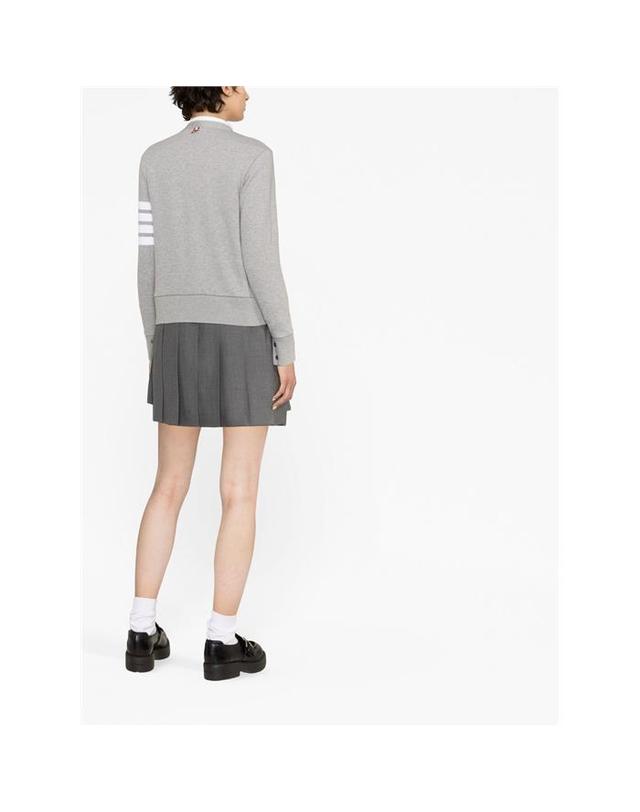 톰브라운 [명품] 24FW 톰브라운 4바 스트라이프 RWB 탭 루프백 가디건 FJT069A 00535 055 밝은 그레이 착용컷