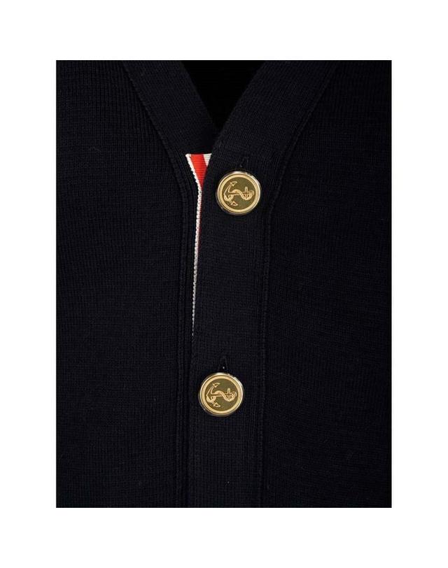 톰브라운 [명품] 톰브라운 25SS 4바 밀라노 스티치 가디건 네이비 MKC171A 00219 415 BLACK 착용컷