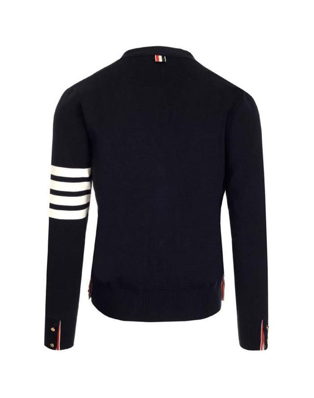 톰브라운 [명품] 톰브라운 25SS 4바 밀라노 스티치 가디건 네이비 MKC171A 00219 415 BLACK 착용컷