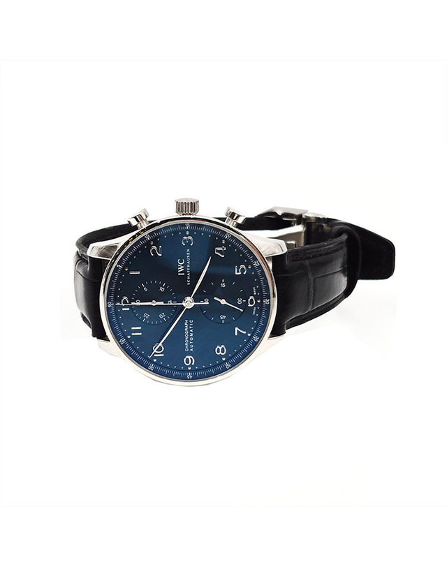 아이더블유씨 [중고명품] [중고명품] IWC 포르투기저 크로노 스틸 시계 IW371491 100826043 네이비 착용컷