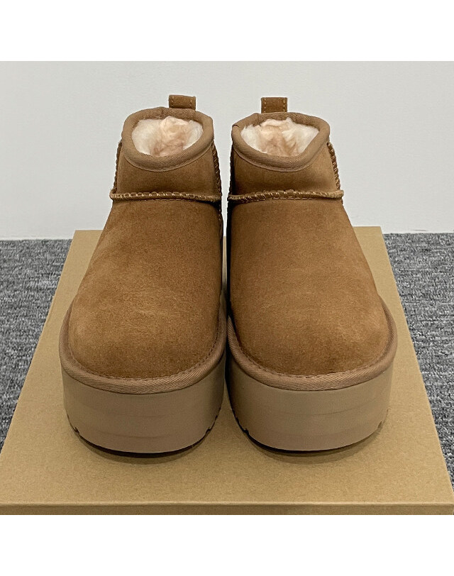 어그 [명품] 어그 UGG USA 울트라 미니 플랫폼 부츠 1135092W CHESTNUT 브라운 착용컷