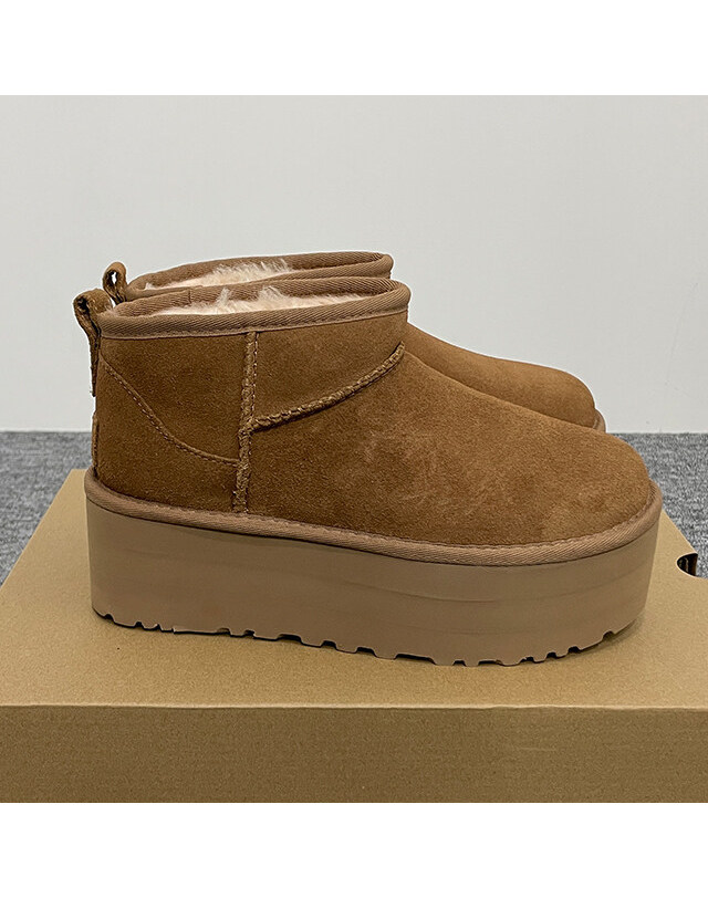 어그 [명품] 어그 UGG USA 울트라 미니 플랫폼 부츠 1135092W CHESTNUT 브라운 착용컷