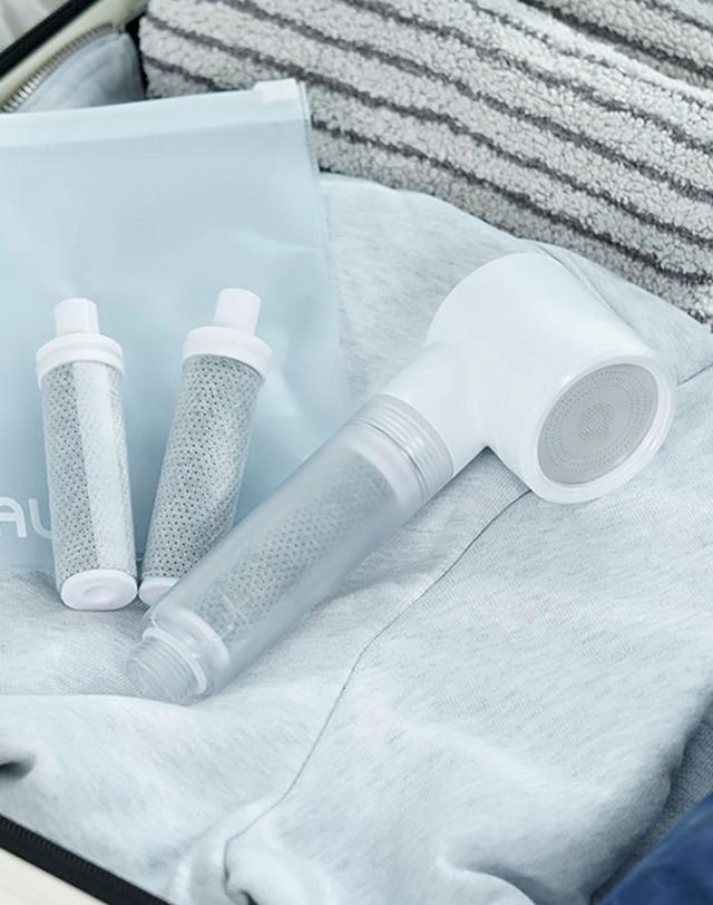 뉴보 뉴보 여행용 샤워기 샤워필터 착용컷