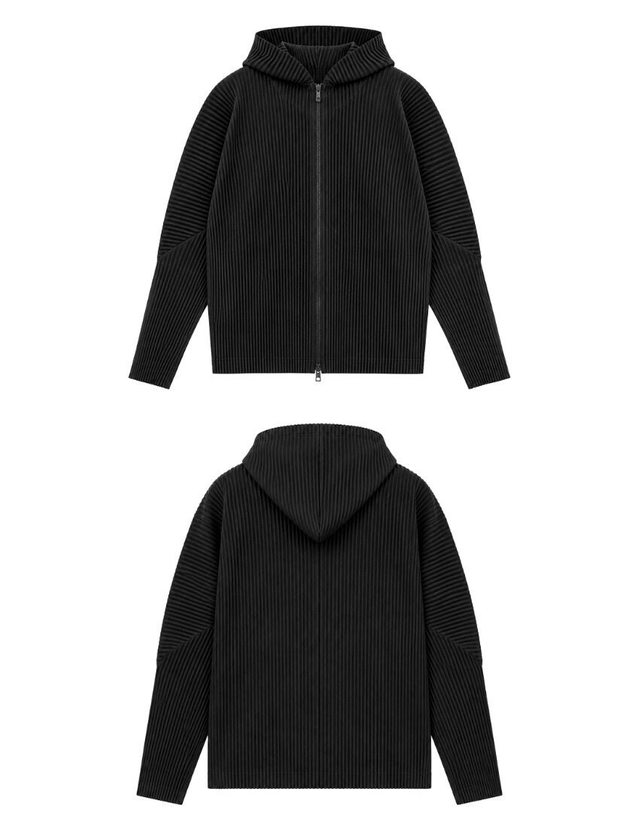이세이미야케 [명품] 옴므 플리세 먼슬리 줄라이 후드 집업 블랙 남성 자켓 HP58 JL071 15 BLACK 착용컷