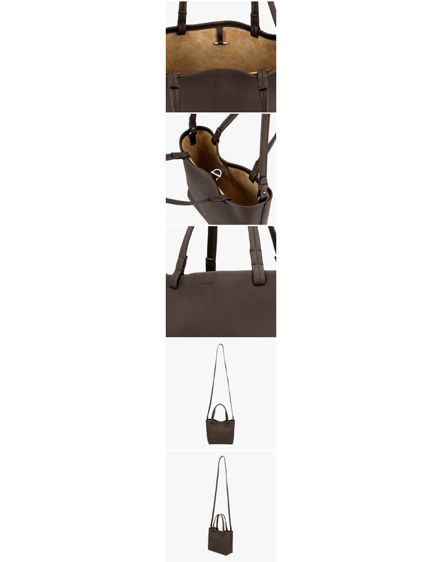 더 로우 더로우 [명품] W1199 L129 DEEP BROWN ANS 여성 토트백 진한 그레이 착용컷