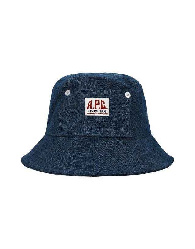 아페쎄 [명품] 아페쎄 COHTD M24150 IAL WASHED INDIGO 공용 버킷햇 네이비 착용컷