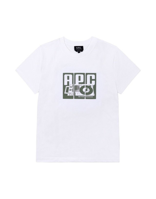 아페쎄 [명품] 아페쎄 COBQX M26485 AAB WHITE 공용 반팔티 밝은 블루 착용컷