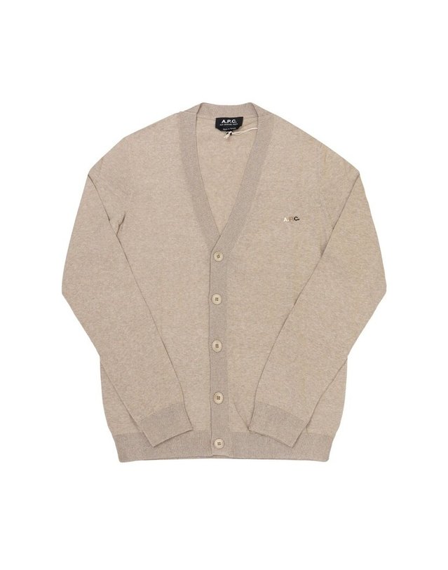 아페쎄 [명품] 아페쎄 COEZJ H22315 PBC HEATHERED BEIGE 남성 가디건 밝은 그레이 착용컷