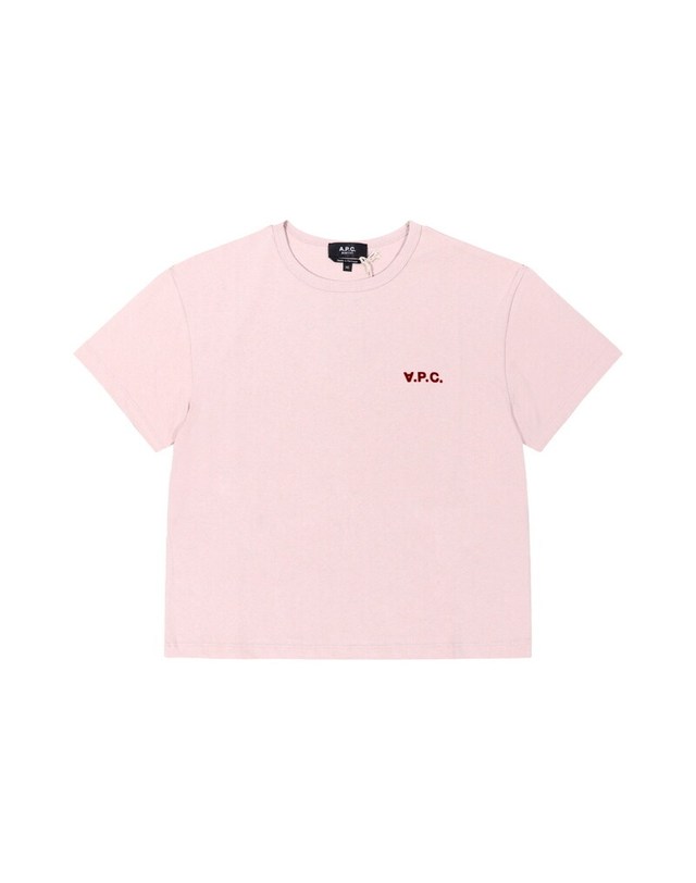 아페쎄 [명품] COHBQ F26390 FLG ROSE POUDREBORDEAUX 여성 반팔티 밝은 그레이 착용컷