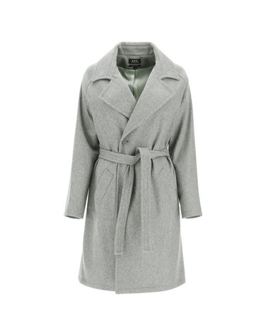 [명품]아페쎄 23SS BAKERSTREET 울 벨티드 코트 그레이 WOAJT F01295 PLB WOAJTF01295PLB
