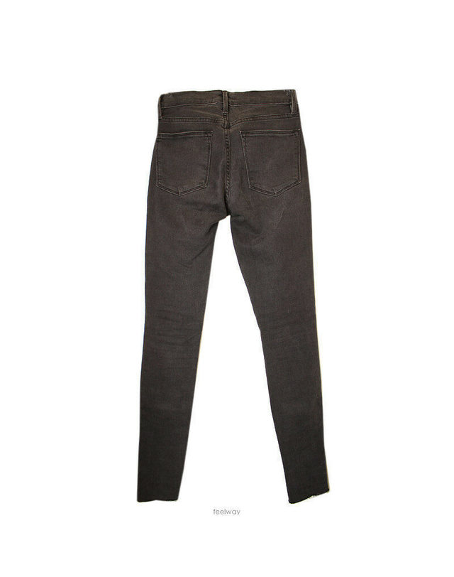 프레임 데님 [중고명품] [중고명품] FRAME 그레이워싱 데미지 스키니 데님팬츠 24 BLACK 착용컷