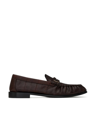 [해외직구] 해외 로마배송 생로랑 남성 르 로퍼 소프트 장어 가죽 모카신 8213780WXAF 2725 SCOTCH BROWN