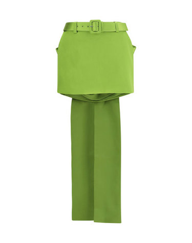 [해외직구] 해외 이태리배송 AW26 셀프 포트레이트 여성 새틴 리본 미니 스커트 AW26008SKG_GREEN