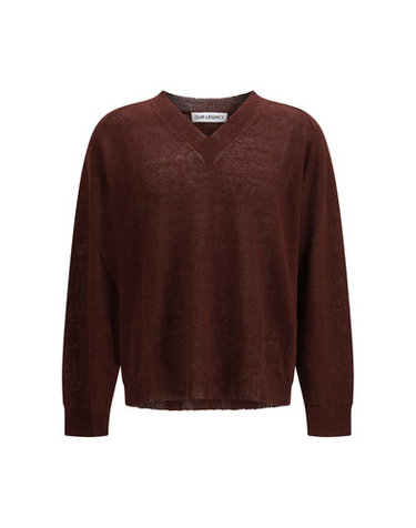 [해외직구] 해외 이태리배송 SS26 아워 레거시 남성 브이넥 스웨터 M2263RC_CABERNET