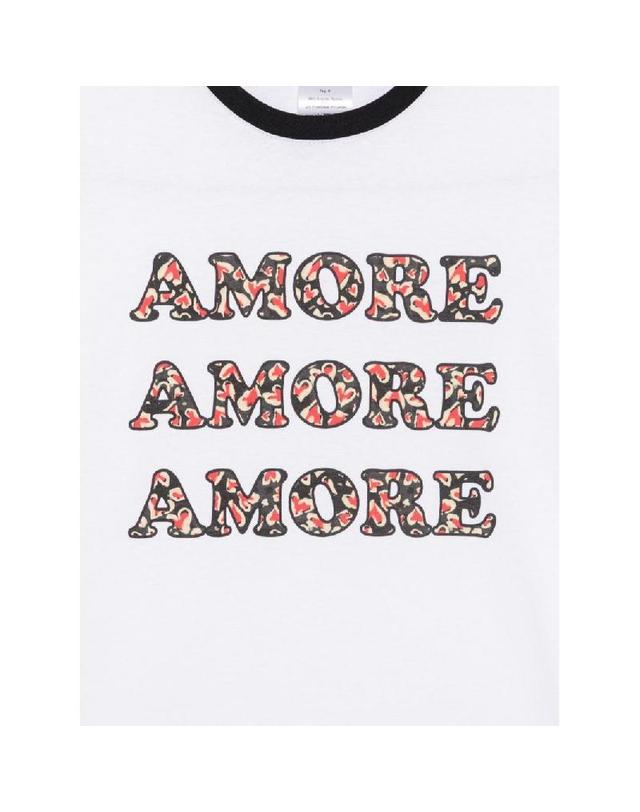 알레산드로 엔리케 [해외직구] 그란데비타 해외 ALESSANDRO ENRIQUEZ 여성 AMORE PRINT COTTON 티셔츠 TS109COWHITE BLACK 착용컷